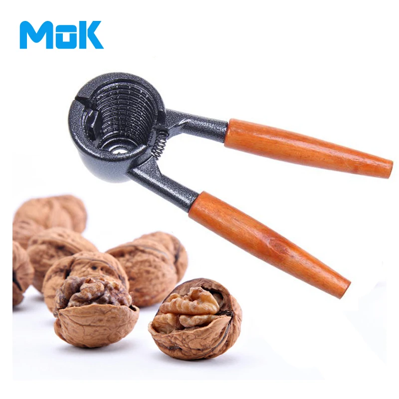 High Quality Alloy Nut Crackers with Wooden Handle Multi Purpose Walnut