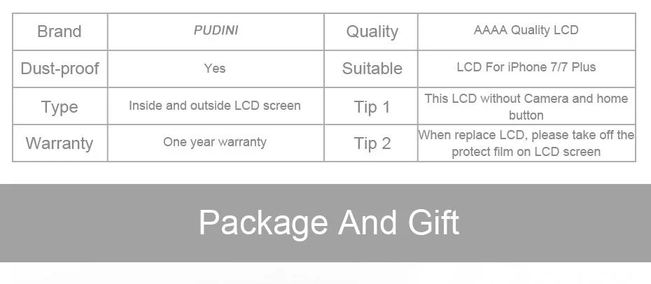 PUDINI AAAA ЖК-экран для iPhone 7 Plus запасной ЖК-дисплей сенсорный экран 7 Plus Набор инструментов экран lcd S