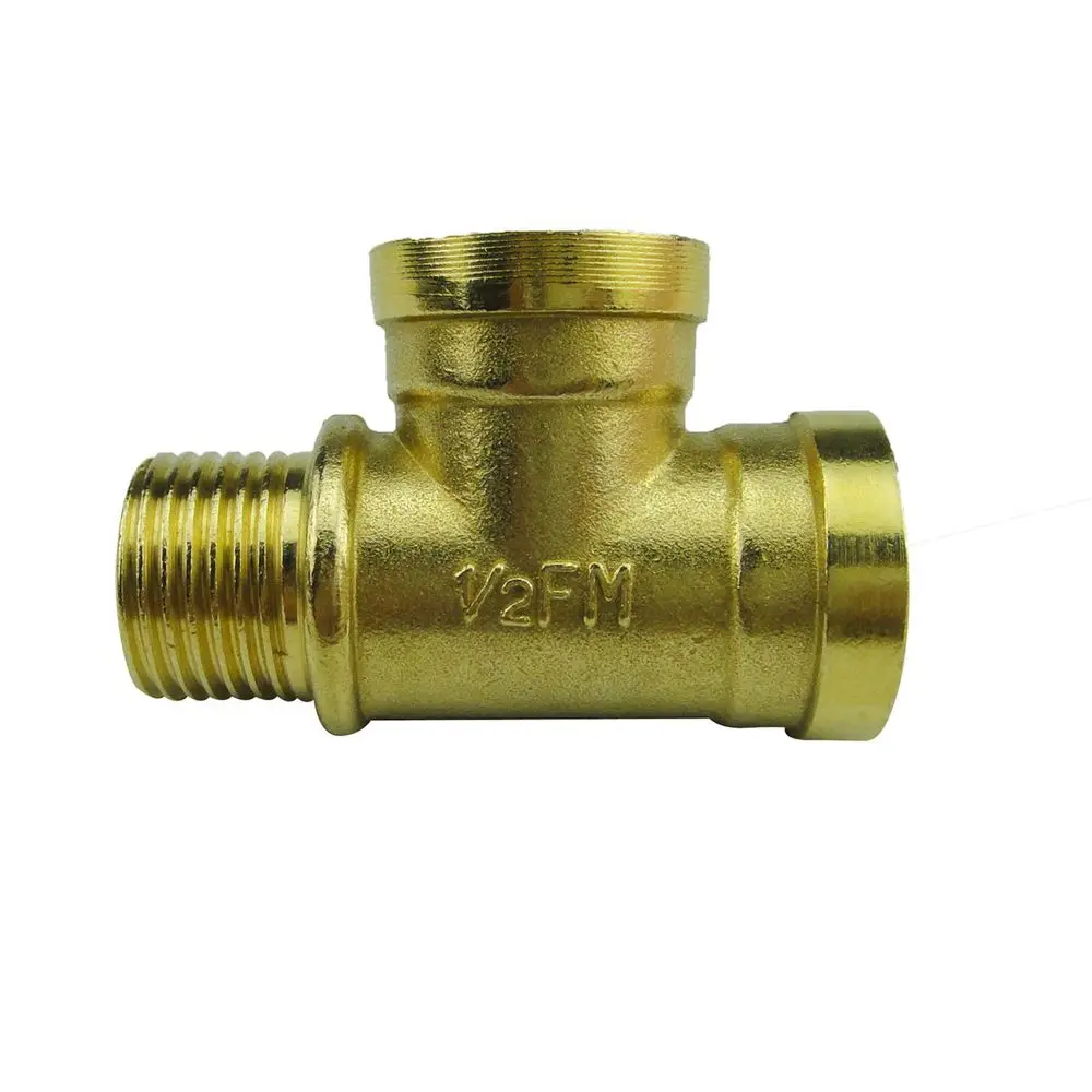 free shipping 1/2" brass tee Gas pipe fittings, brass femal male tee, 1