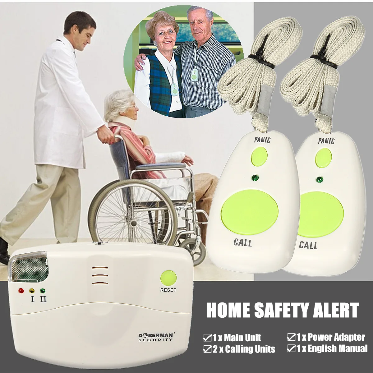 

100 feet Security Alarm Home Safety Elder Care Call Patient Medical Elderly Panic Helper Get Attention Kitchen Bedroom Calling