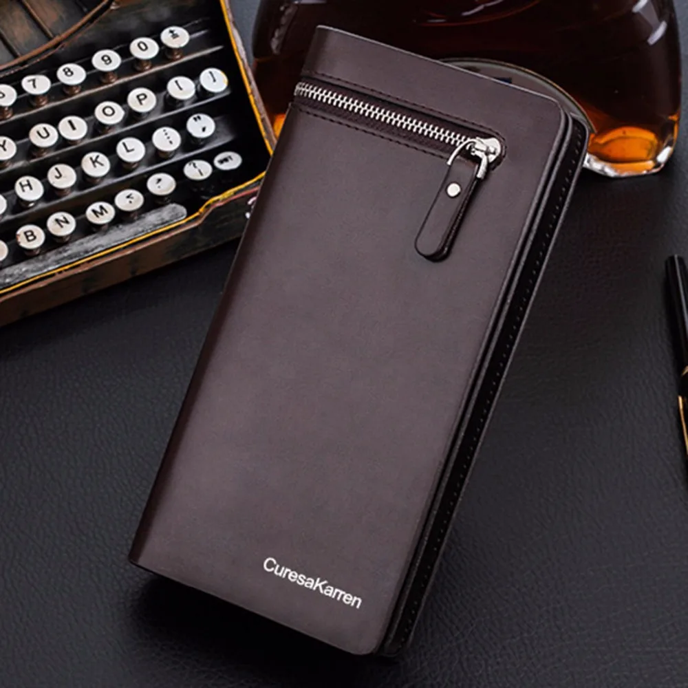 

SOONHUA Luxury Fashion Men's Wallets Long Men Purse Wallet Bifold ID Card Holder Tote Purse Mobile Phone Bag Smartphone Pouch