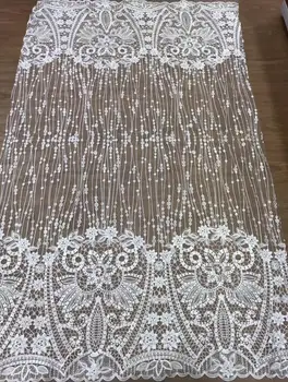 

Embroidered Net Fabric with beads With super Quality David-12.2509 African Tulle Lace Fabric For party Dress