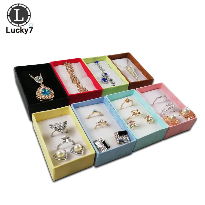 

12pcs/lot Assorted Colors Jewelry Sets Display Box Necklace Earrings Ring Box 5*8*2.5cm Packaging Gift Box