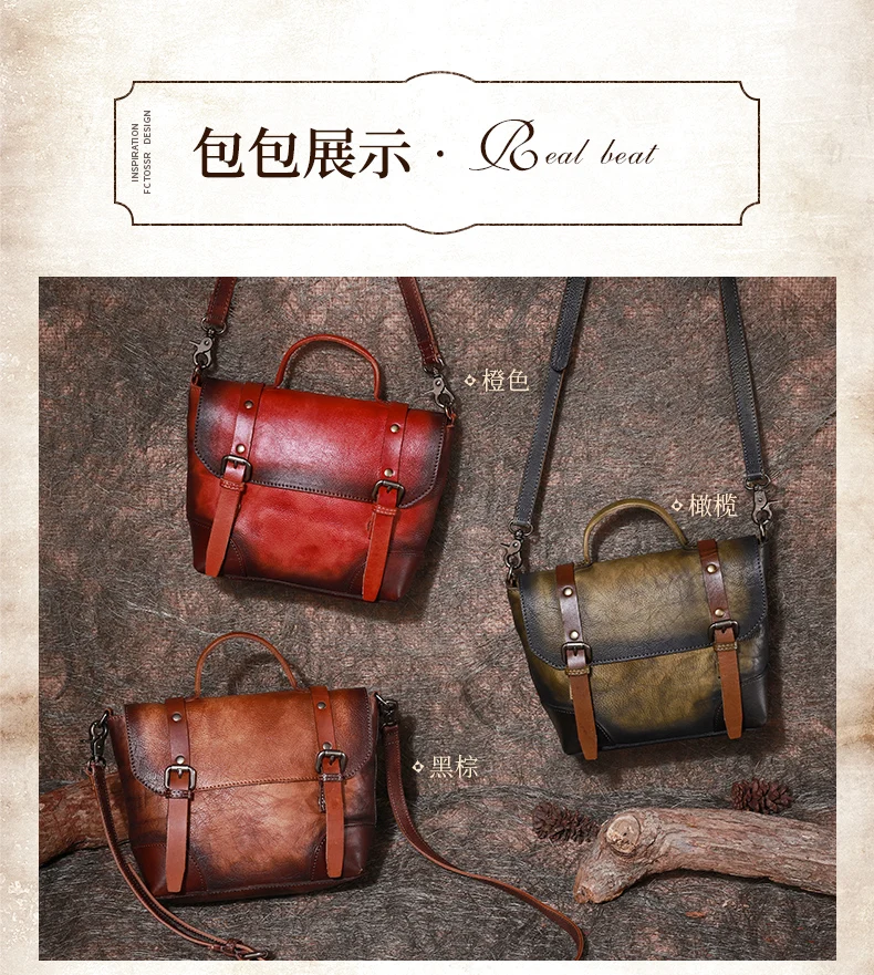 Оригинальная женская сумка-мессенджер из натуральной кожи, женские ручные сумки в стиле арт ретро, кожаные сумки-мессенджеры