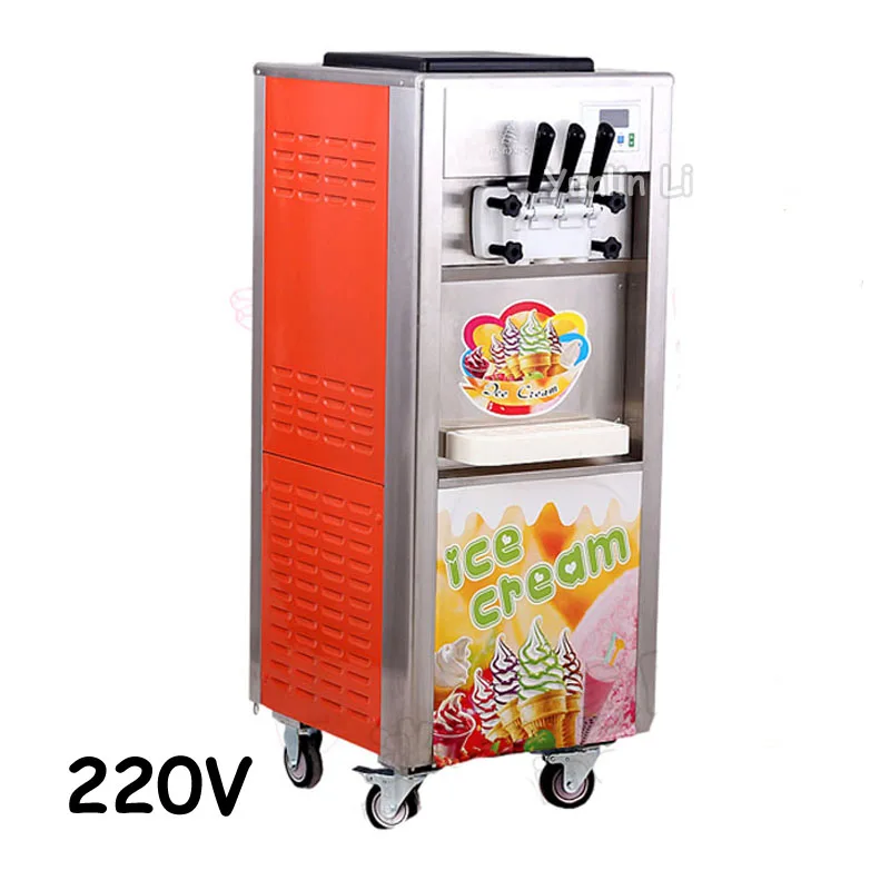 1pc 220V 1800W Commercial Three Color Ice Cream Machine Stainless Steel