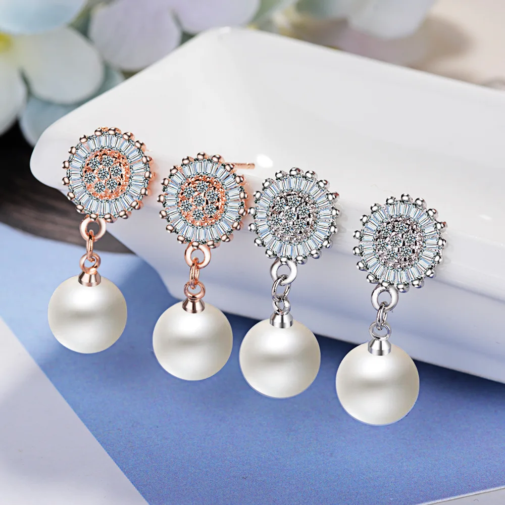 women pearl earrings with cubic zirconia (2)