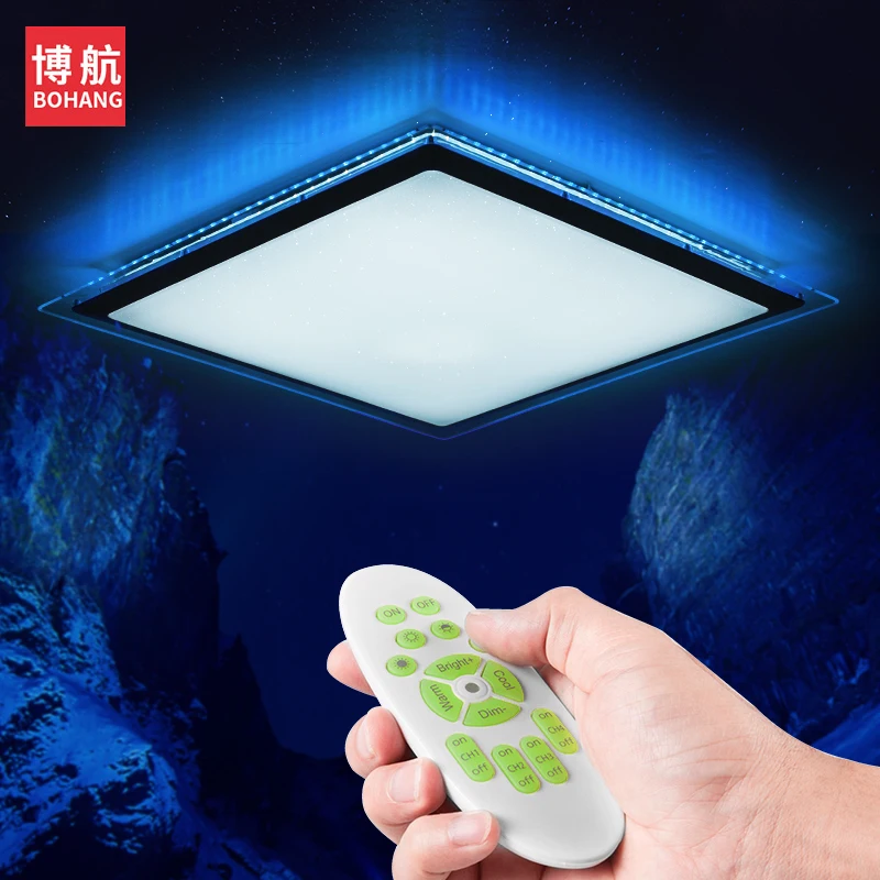 

BOHANG Modern LED Ceiling Lights 2.4G RF 60W RGB lighting Remote Control Dimmable smart Ceiling lamp For Living room Bedroom
