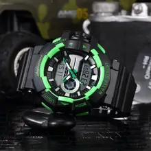 Модные повседневные мужские водонепроницаемые двухъядерный светодиодный люминесцентные военные кварцевые спортивные часы с датой спортивные часы мужские часы 30 P