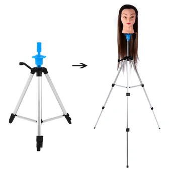 

Adjustable Tripod Wig Stands Clamp Three Layers Training Mannequin Head Holder Pro Salon Hair Stand Practice Styling Accessories