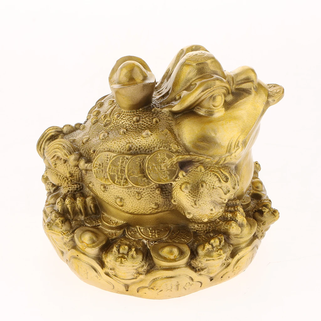 Feng Shui Toad Money LUCKY Fortune Wealth Chinese Golden Frog Toad Coin Home Office Decoration Tabletop Ornaments Gifts