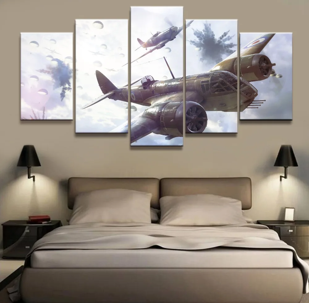 

HD Printed Battlefield 5 Painting 5 Pieces Home Decor For Living Room Canvas Pictures Framework Game Poster Modern Framework