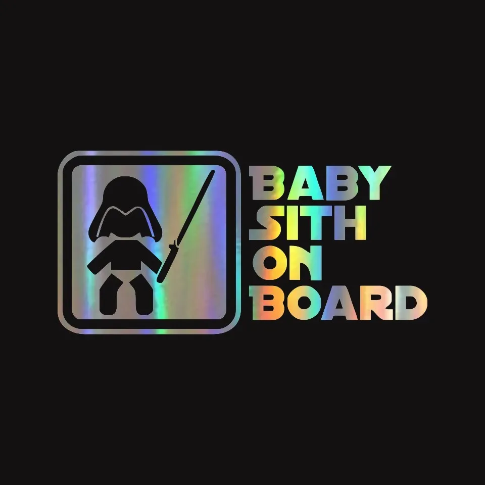 BABY SITH ON BOARD Star War Car Styling Decal Creative Vinyl Car Sticker Black Silver Laser Motorcycle Wall Stickers 19.19 (3)