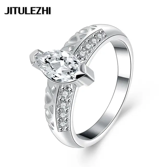 Engagement Rings Silver Plated Jewelry Trendy Anillos Engagement Rings Silver Plated Jewelry Trendy Anillos De Plata Free Shipping Brazilian Finger