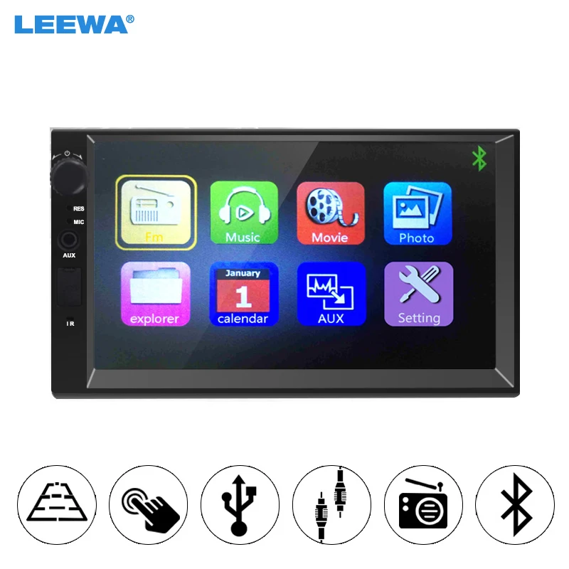 

LEEWA NEW ! Ultra Slim 7" 7inch 2DIN ISO WinCE Car Bluetooth Radio FM USB SD 1080P MP5 Super Multimedia Player #CA3859
