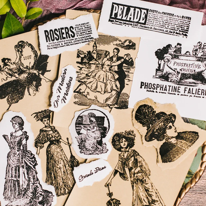 

Vintage Lady Character Series Transparent Clear Stamps for DIY Scrapbooking/Card Making/Kids Christmas Fun Decoration Supplies