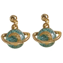 10 пара/лот модные ювелирные изделия металлические звезды Планеты серьги в виде планеты Земля для женщин