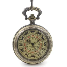 Редкий античный стиль, чехол, китайский знак зодиака, циферблат, рука ветра, Механические мужские карманные часы с цепочкой, промо-цена, рождественский подарок