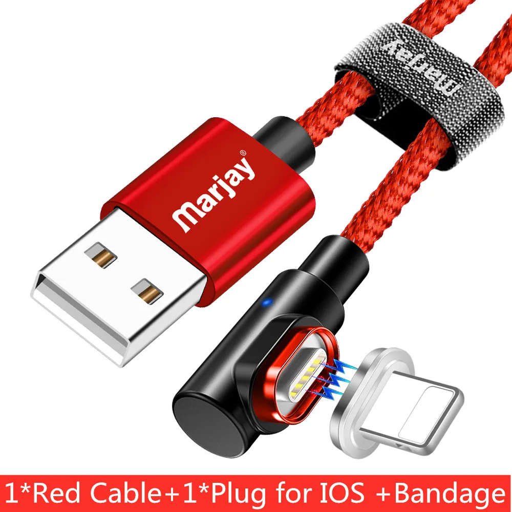 Marjay Магнитный USB кабель 90 градусов 3A быстрое зарядное устройство Micro usb type C кабель для iPhone Samsumg Xiaomi huawei кабели для мобильных телефонов