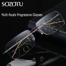 SOZOTU Мультифокальные Прогрессивные очки для чтения для мужчин и женщин без оправы пресбиопические очки мужские очки для просмотра расстояния и ближнего YQ627