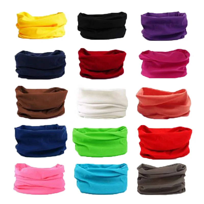 Solid Color Cycling Face Mask Racing Tube Scarf Bandana Head Neck Gaiter Warmer Snood Bicycle Riding Headwear Beanie Hat Caps