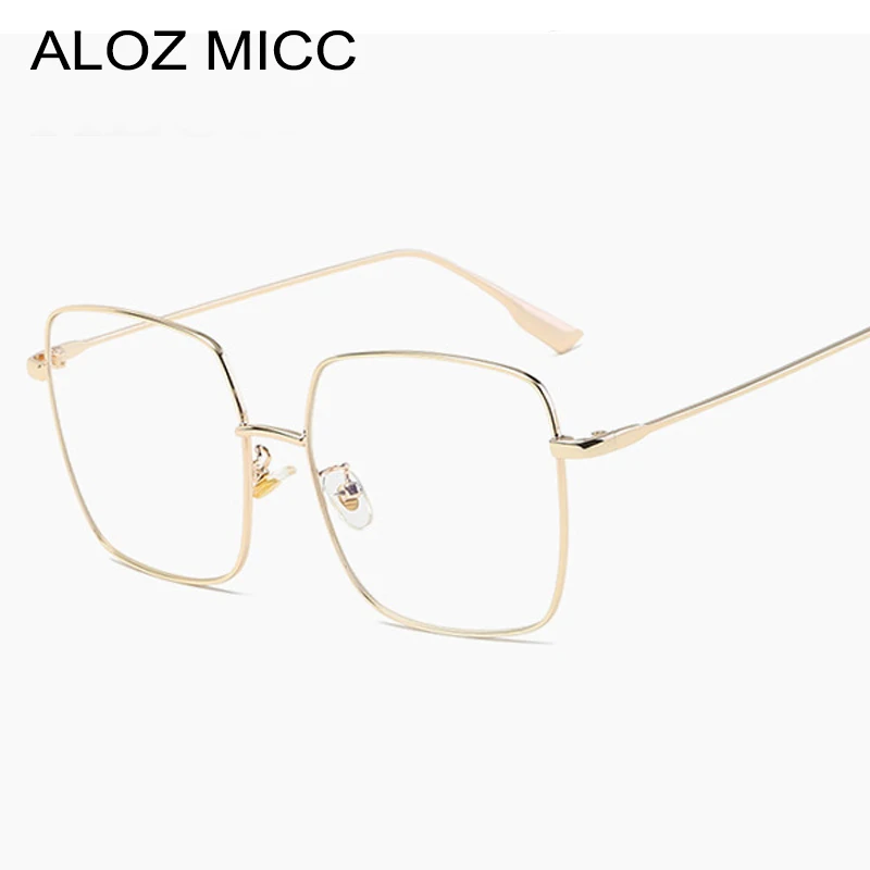 

ALOZ MICC Fashion Men Women Square Metal Frame Eyeglasses Optical Frame Vintage Clear lens Glasses Oculos Q144
