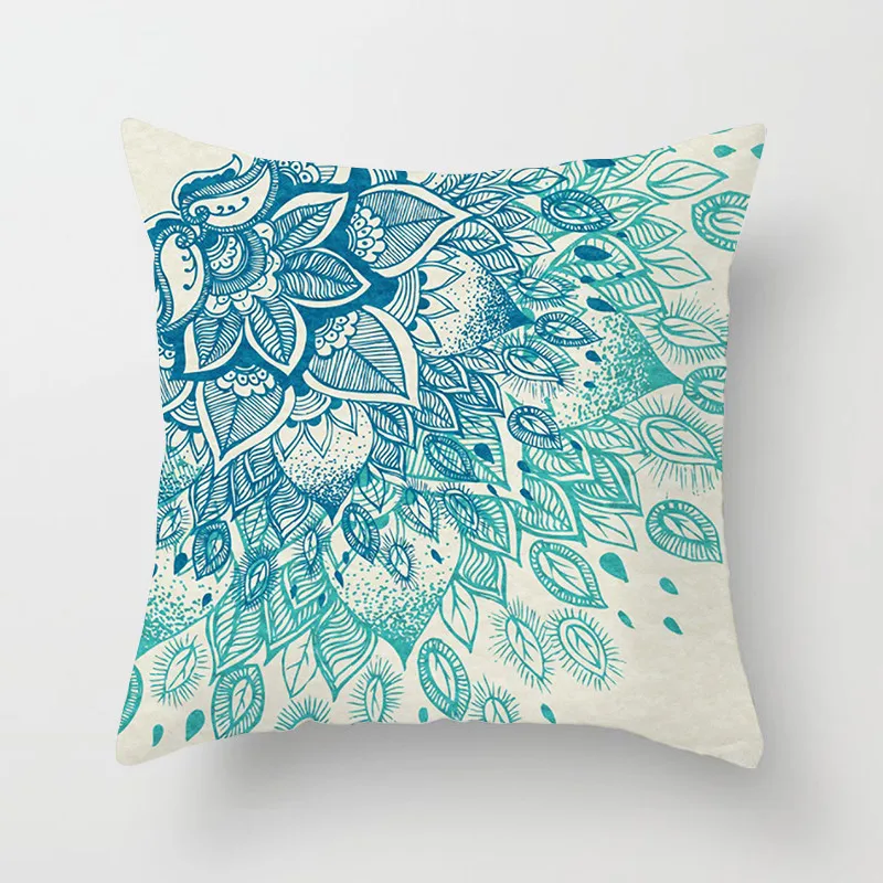 Fuwatacchi украшение с изображением мандалы наволочка для подушки синий розовый геометрический цветочный принт наволочка для подушки домашние декоративные подушки