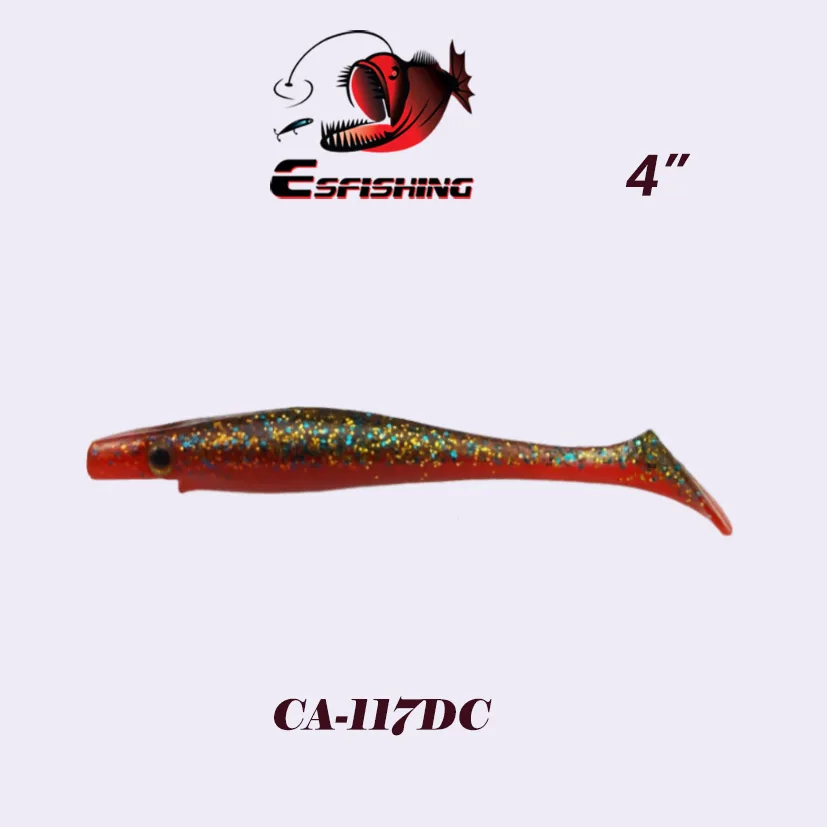 Esfishing приманки Новые свиньи Shad 100 см 6 г 6 шт. Мягкая приманка морская искусственная наживка для рыбалки джиг приманка воблер окунь форель Щука - Цвет: CA117DC