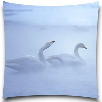 

Swan in the mist Cotton Polyester square 5 size 9 style Pillows Case for Sofa Car Cushion Cover Creative Decoration