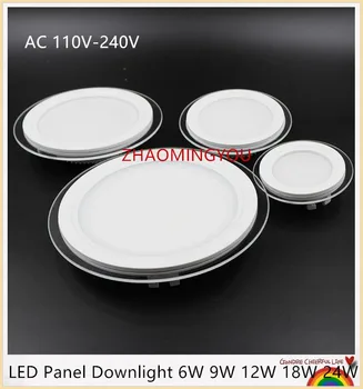 

YON 1PCS DIMMABLE Round LED Panel Downlight 6W 9W 12W 18W 24W l LED Panel lamp AC85-265V Recessed Ceiling Panel Lights CE ROHS