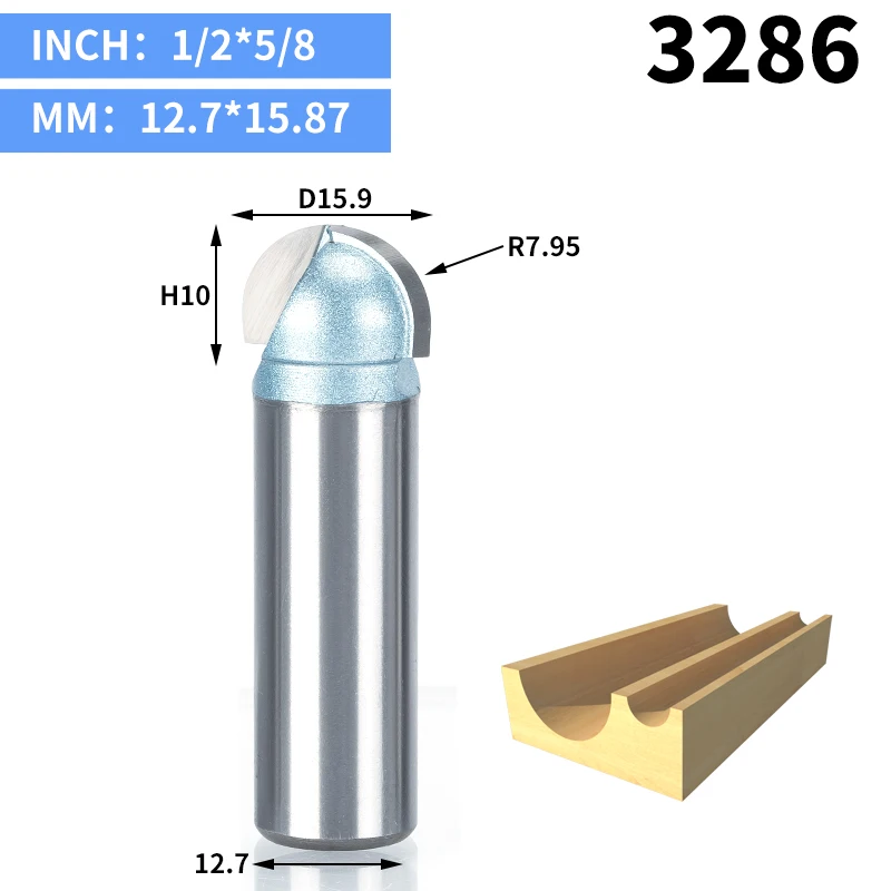 HUHAO 1 шт. 1/" 1/4" хвостовик двойная фреза для отделки кромки биты для дерева промышленного класса Коув коробка бит деревообрабатывающий Концевая мельница miiling cutter - Длина режущей кромки: 3286