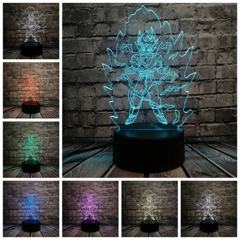 

3D Lamp Dragon Ball Monkey Super Saiyan Warrior Goku USB Night Light Multicolor Lava LED Lighting Luminaria Kids Christmas Toys