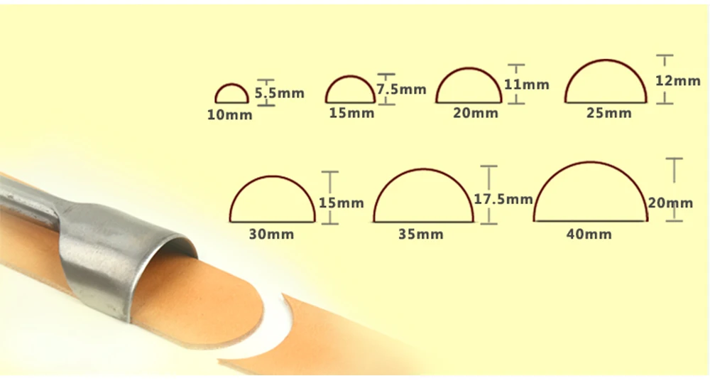 Dilwe Poinçon Demi-rond En Cuir Poinçon Demi-Cercle En Cuir Demi-Coin Coupeur De Poinçon Mercerie Couture 30 Mm / 1,18 Pouces 25 Mm - Beaux-Arts Et Loisirs Créatifs