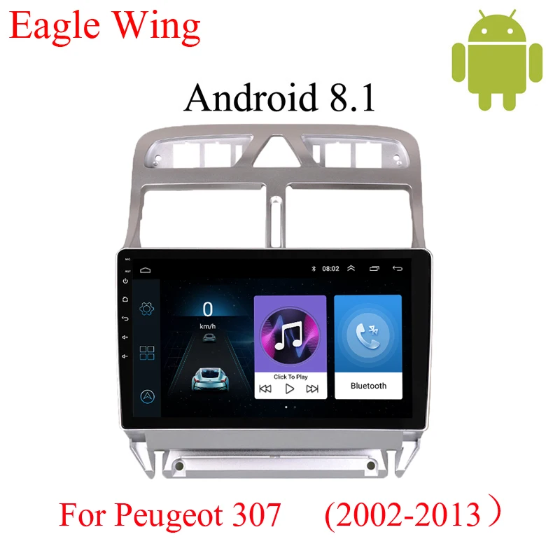 

Android 8.1 car dvd navigation player for Peugeot 307 with car radio and gps can playing multimedia video stereo 2002-2013 model