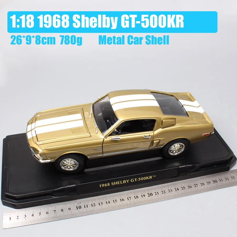 Дорога Подпись Винтаж 1968 Ford Shelby Mustang GT-500KR мышечная гонка литья под давлением 1 18 масштаб металлическая модель автомобилей и транспортных средств игрушка Реплика - Цвет: 1968 shelby gt500kr