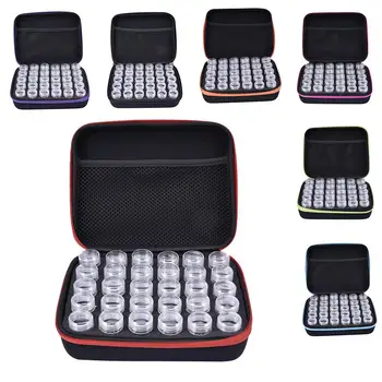 

30 Slots Embroidery Diamond Painting Accessory Case Clear Plastic Beads Storage Boxes Essential Oil Bottle Display Box With Zipp