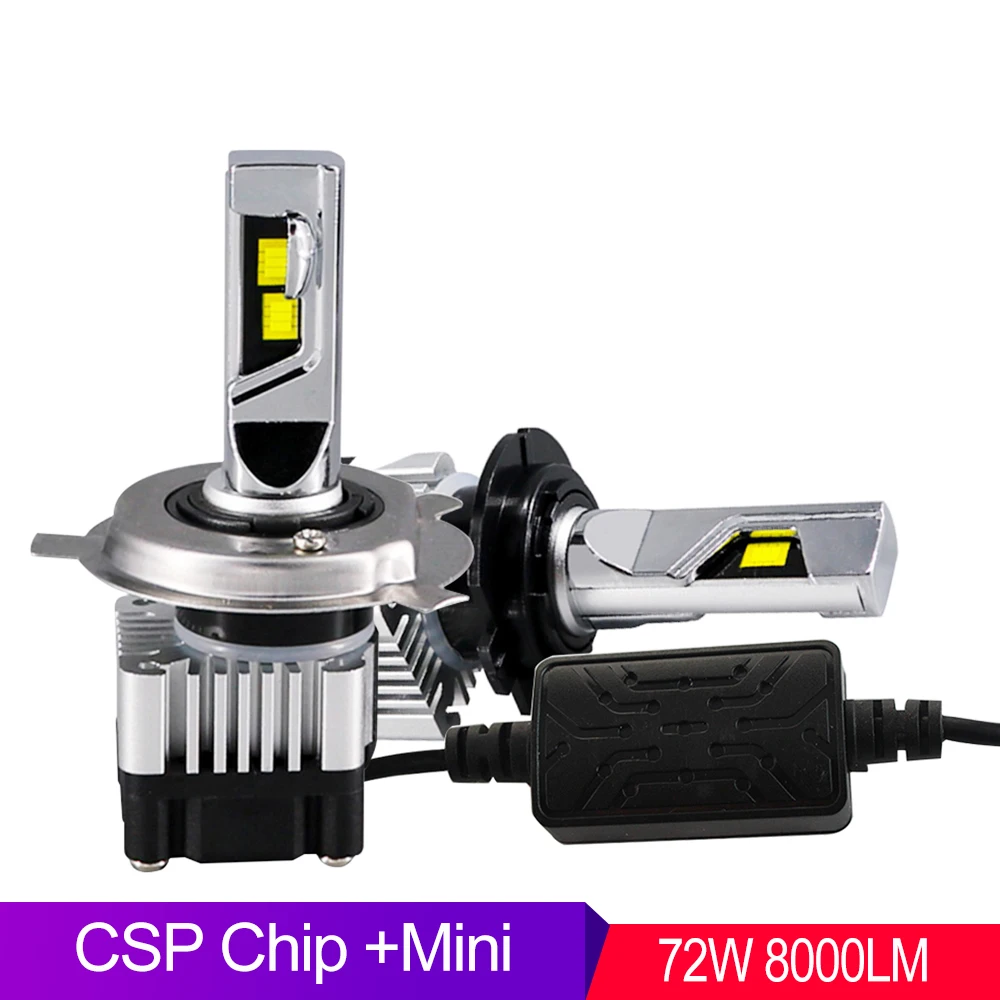

Mini size H4 H7 LED Car Headlight Kit 72W 8000LM/Set H1 LED 12V 24V bulb H11 H8 9005 HB3 9006 HB4 H8 6000K Bulb Car Accessories