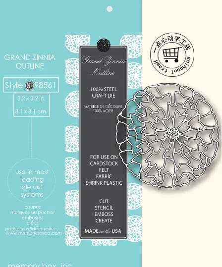 

memorybox grand zinnia outline 98561 troqueles scrapbooking dies metal, fustella metal cutting dies embossing folder