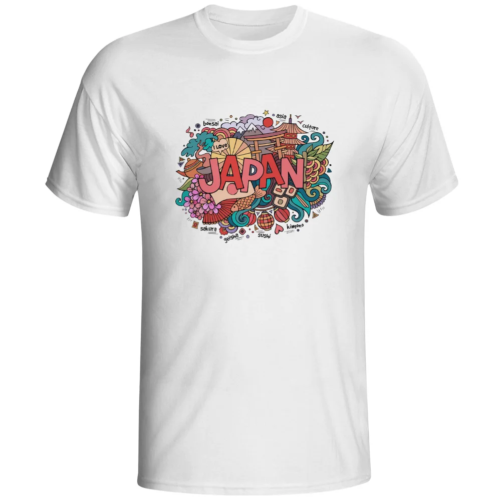 New 2018 Fashion Summer I Love Japan T shirt Sushi Temple Funny Cool T