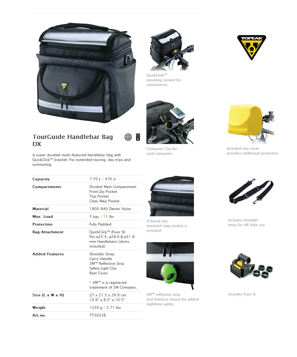 Clearance Topeak TT3022 TT3021 TourGuide Handlebar Bag for Bicycle Camera Bag Bike Front Tube Pannier Mountain Bike Cycling accessory 0