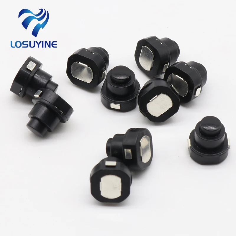 10PCS a lot Flashlight Torch Part Round Push Button Switch Black DC 30V