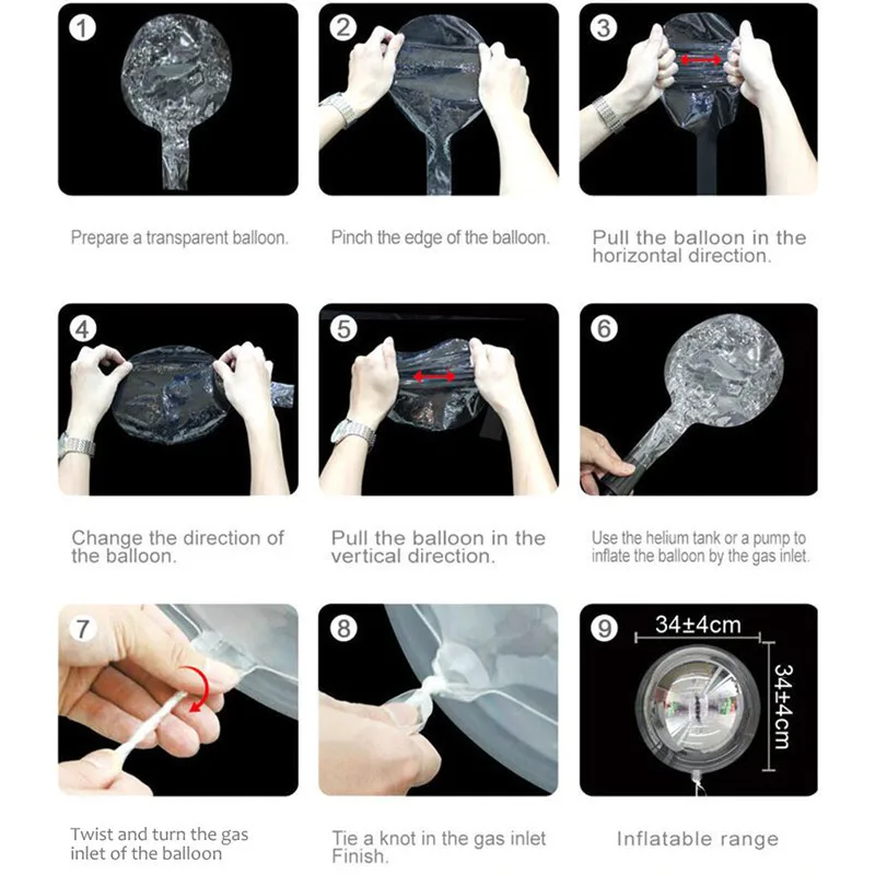 10 шт./лот круглый пузырь баллон DIY бесследно прозрачный без морщин ясно воздушные шары из ПВХ Свадебная вечеринка Декор поставки 3 размера