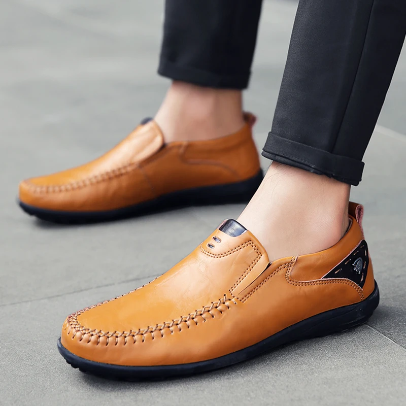 

2018 Newest Autumn Men Leather Casual Shoes High Quality Adult Slip on Moccasins Footwear Men Sneakers Male Shoes HH-291