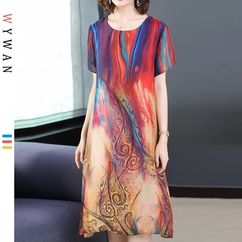 

WYWAN Vintage Polka Dot Dress Retro Plus Size Maxi Summer Sundress Women Short Sleeve Cotton Loose Long Dresses 4XL 5XL 6XL 2019