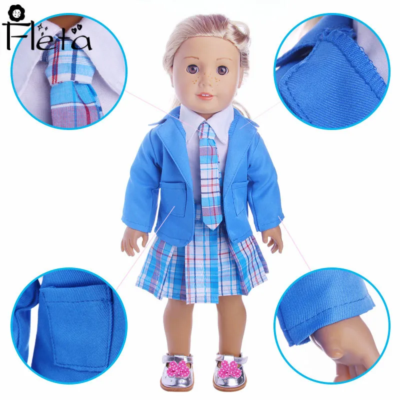 Fleta кукла 2018 Лидер продаж кукла набор американские женские куклы Студент комплект подходит для 18-дюймов американской куклы или 43 см