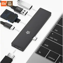 Xiaomi mijia тип-c мульти-Многофункциональный преобразователь 6 в 1 Тип C для HDMI SD TF 2 USB 3,0 маленький и легкий для телефона ТВ компьютер