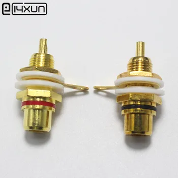 

2Pcs Gold Plated RCA Terminal Plug Jack Female Socket Chassis Panel Connector for Amplifier Speaker