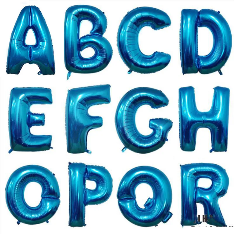 Part Decoration 40 Inch A Z Blue Letter Balloons Air Ballons Happy