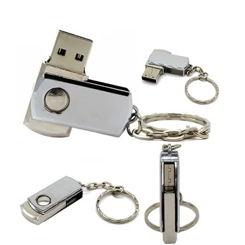 

USB Flash Drive 32GB 16GB 8GB Metal Pen Drive Key Ring Stick