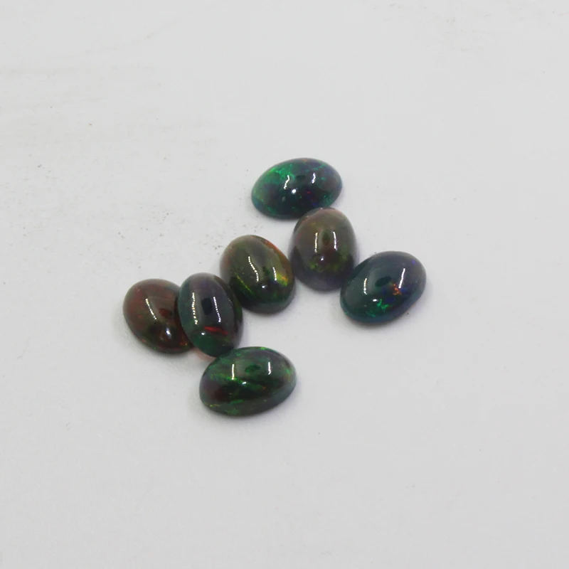 5mm*7mm natural treated black opal loose gemstone for jewelry making dyed black opal gemstone