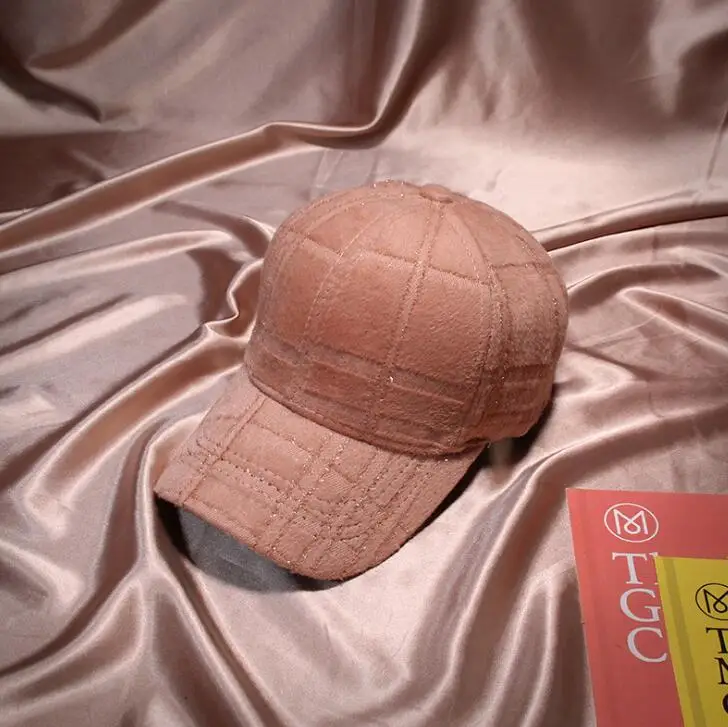 Осенне-зимняя Дамская обувь газетчик Кепки s шелк теплые Бейсбол шапка для женщины Snapback Кепки Шапки Ретро Кепки s H3 - Цвет: pink